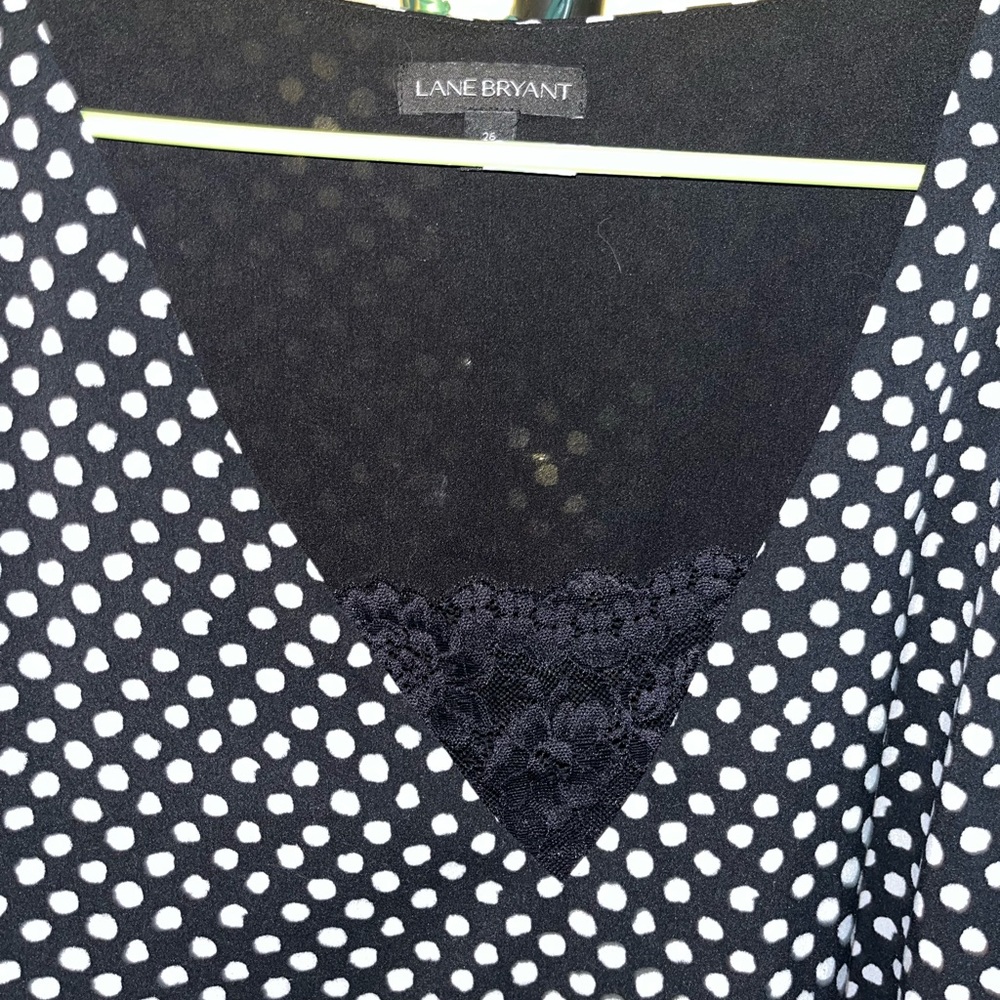 Lane Bryant Polka Dot Off-the Shoulder Top Sz 26 - Picture 5 of 11